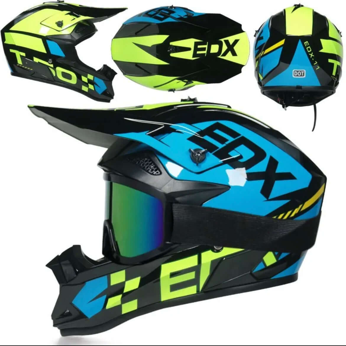 Enduro blue racing helmet