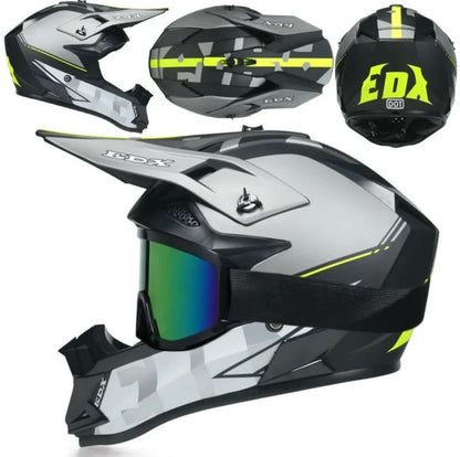 Enduro grey racing helmet